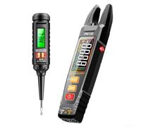 PN130 - Medidor digital de abrazadera en U y kit de sonda B16, multímetro de rango automático para voltaje y corriente CA/CC, sensor NCV, recargable por USB, pantalla a color y linterna para pruebas