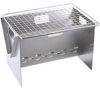 PNAJFUEL Parrilla de Barbacoa a Gas, 2 Piezas, Parrilla de Barbacoa Plegable Deo Inoxidable, Pequeña Estufa de Leña Portátil, Parrilla de Barbacoa