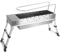 PNAJFUEL Parrilla de Barbacoa, Parrilla de Gas, Parrilla Deo Inoxidable Plegable, Parrilla Eléctrica de Carbón, Estufa de Barbacoa Automática con Tapa Abatible