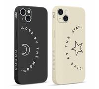 Pnakqil 2 Piezas Funda para Apple iPhone 15 Plus 6,7", Estrellas Luna de Athestic Pattern Fundas Estética Caso Protección Covercon Cámara Suave Carcasa para, 11