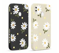 Pnakqil 2 Piezas Funda para Samsung Galaxy A20e 5,8", Flores Lindo Patrón Margarita Dibujos Estética Carcasa TPU Proteger Caso Silicona Protección Cover con Cámara Ultrafina Suave, Crisantemo