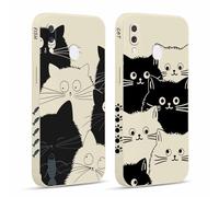 Pnakqil 2 Piezas Funda para Samsung Galaxy A20e 5,8", Lindo Estética Aesthetic Gato Pez Dibujos Estampado Diseño TPU Fundas Proteger Caso con Cámara Suave Carcasa Silicona Protección Cover Case