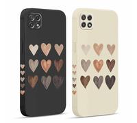 Pnakqil 2 Piezas Funda para Samsung Galaxy A22 5G 6,6", Lindo Estética Amar Amor Dibujos Diseño Case TPU Fundas Ultrafina Proteger Caso con Cámara Suave Carcasa Silicona Protección Cover