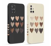 Pnakqil 2 Piezas Funda para Samsung Galaxy A71 4G 6,7", Lindo Estética Amar Amor Dibujos Diseño Case TPU Fundas Ultrafina Proteger Caso con Cámara Suave Carcasa Silicona Protección Cover