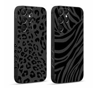 Pnakqil 2 Piezas Funda para Samsung Galaxy S22 Ultra 5G 6,8", Animales Leopardo Cebra Dibujos Estética Estampado Diseño Carcasa Proteger Caso con Cámara Suave Fina Silicona Protección Cover Case
