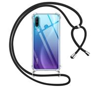 Pnakqil Funda para Huawei P30 Lite con Cuerda, Carcasa Transparente Silicona Colgar Collar Correa de Cuello Cadena Cordón para Huawei P30 Lite 6.15" Fundas, Negro