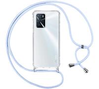 Pnakqil Funda para OPPO A16/A16s/A54s con Cuerda, Carcasa Transparente Silicona Colgar Collar Correa de Cuello Cadena Cordón para OPPO A16/A16s/A54s 6.52" Fundas, Morado