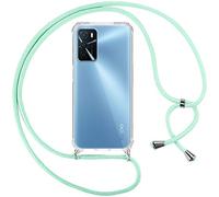 Pnakqil Funda para OPPO A16/A16s/A54s con Cuerda, Carcasa Transparente Silicona Colgar Collar Correa de Cuello Cadena Cordón para OPPO A16/A16s/A54s 6.52" Fundas, Verde