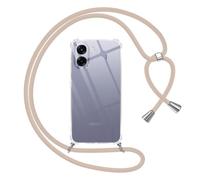 Pnakqil Funda para OPPO A6x 4G/5G /A6k 4G/5G con Cuerda, Caqui | Carcasa Transparente Silicona Colgar Collar Correa de Cuello Cadena para Oppo A6x 4G/5G 6,75" Fundas, Cordón Ajustable