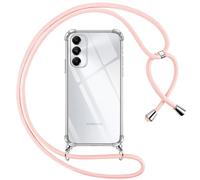 Pnakqil Funda para Samsung Galaxy A05s con Cuerda, Carcasa Transparente Silicona Colgar Collar Correa de Cuello Cadena Cordón para Samsung A05s 6.7" Fundas, Rosa