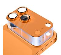 Pnakqil Protector de Lente Cámara para iPhone 17 Pro Max, Cobertura Completa 9H Cristal Lente de Vidrio Templado, Placa Metal Mate Protectora de Cámara Lentes, Anti-Arañazos, Resistente, Naranja