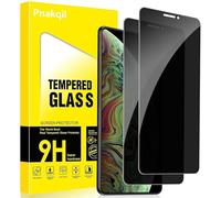 Pnakqil Protector Pantalla de Privacidad para iPhone XS Max Cristal Templado,Vidrio Película Antiespia Anti-Spy,Dureza 9H Antiarañazos Sin Burbujas Privacy Screen Protector,2 Unidades