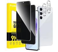 Pnakqil Protector Pantalla de Privacidad para Samsung Galaxy A55 5G con Protectora Camara, Antiespia Cristal Templado, Anti-Spy Vidrio Screen con Cámara Pelicula, Película Privacy 28°,2+2 Piezas
