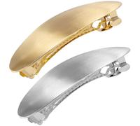 Pndeyo 2 pasadores de pelo de metal francés para mujer, antideslizantes, ovalados, grandes, pasadores para el pelo, simples y retro, para boda, graduación, accesorios para cabello largo, grueso,