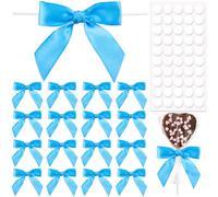 Pndeyo 20 lazos de lazo para manualidades, lazo pequeño prefabricado de 3.5 pulgadas, lazo de cinta de satén para envolver regalos, panadería, bolsa de dulces, Navidad, Halloween, boda, despedida de