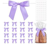 Pndeyo 20 lazos de lazo para manualidades, lazo pequeño prefabricado de 3.5 pulgadas, lazo de cinta de satén para envolver regalos, panadería, bolsa de dulces, Navidad, Halloween, boda, despedida de