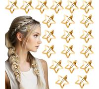 Pndeyo 20 pinzas para el cabello con estrella dorada para mujer, antideslizantes, pequeñas estrellas, accesorios para el cabello largo, corto, ondulado, rizado y lacio