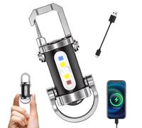 Pnedeodm 2 In Flashlight and Power Bank, Portable Rechargeable Bright Keychain Flashlights Phone Charger, Outdoor Multifunctional Waterproof Keychain Torch for Hiking, Emergency (1)