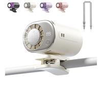 Pnedeodm 2026 Car Clip on Air Conditioner Fan with Led Display, 360° Rotatable Car Fan USB Rechargeable for Backseat & Dashboard, 199 Speeds Adjustable, Quiet Cooling for Vehicle,Truck,Home (White)