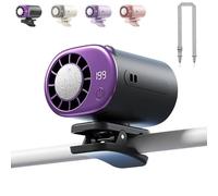 Pnedeodm 2026 Car Clip on Air Conditioner Fan with Led Display, 360° Rotatable Car Fan USB Rechargeable for Backseat & Dashboard, 199 Speeds Adjustable, Quiet Cooling for Vehicle,Truck,Home (Black)