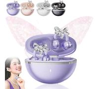 Pnedeodm 2026 New Clip on Earbuds with Earrings, Luxury Butterfly Clip-On Open-Ear Headphones with Al Noise Cancelling, Wireless 6.0 Bluetooth Earbuds for Sports & Workouts (Purple)