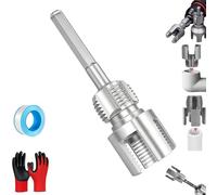 Pnedeodm 4 in 1 Water Pipe Wrench -One Tool Fits All Threads, Integrated Internal & External Pipe Threading Tool, Pipes Threader Repair Kit for 1/2" & 3/4" Water Pipes (3/4")