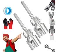 Pnedeodm 4 in 1 Water Pipe Wrench -One Tool Fits All Threads, Integrated Internal & External Pipe Threading Tool, Pipes Threader Repair Kit for 1/2" & 3/4" Water Pipes (1/2"+3/4")