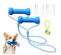 Pnedeodm Dual-Action Canine Dental Prop, Teeth Cleaning Tools, Dog Toothbrush & Chew Toys for Aggressive Chewers, Dental Mouth Opener for Small Medium Large Dogs (2Pcs)