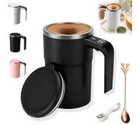 Pnedeodm Electric Coffee Mug with a Built-In Lcd Thermometer, 2026 New Self Stirring Coffee Mug Rechargeable with Temperature Display, 380ml Automatic Magnetic Mixing Cup for Coffe Milk Cocoa (Black)