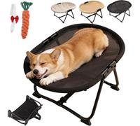Pnedeodm Elevated Dog Bed - Portable Foldable Metal Frame Outdoor Pet Cot, Non SLI Washable Raised Pet Bed - Breathable Mesh Cooling Rest, For Dogs, Puppies, Cats, Indoor,Outdoor (Mesh Fabric)