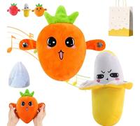 Pnedeodm Interactive Music Plush Toy, Touch-Sensor Soft Interactive Figure for Kids, Fun & Playful Sound-Activated Toys, Touch-Sensitive Banana & Fruit Plush Musical Sensory Toy (2Pcs-B)