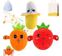 Pnedeodm Interactive Music Plush Toy, Touch-Sensor Soft Interactive Figure for Kids, Fun & Playful Sound-Activated Toys, Touch-Sensitive Banana & Fruit Plush Musical Sensory Toy (3Pcs-Mix)