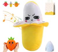 Pnedeodm Interactive Music Plush Toy, Touch-Sensor Soft Interactive Figure for Kids, Fun & Playful Sound-Activated Toys, Touch-Sensitive Banana & Fruit Plush Musical Sensory Toy (Banana)