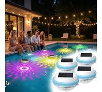 Pnedeodm LED Solar Floating Pool Light for Inground and Above Ground Pools - Rgb Color Changing Pool Floating Light, Ip68 Waterproof Solar Pond Light for Outdoor Decor,Parties and Ponds (4Pcs)
