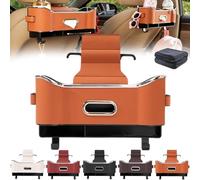 Pnedeodm Multifunctional Car Seat Rear Storage Box, Car Organizer and Storage Box with 2 Cup Holders, Universal Car Backseat Organisation Tissue Holder for Stowing and Tidying (Orange)