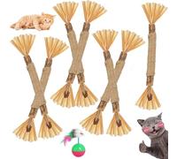 Pnedeodm Natural Silvervine Dental Sticks, Silvervine Chew Sticks for Cat, Natural Cat Chew Toy for Teeth Cleaning, Catnip Toys Alternative Treat for Indoor Cats & Kitten (7pcs)