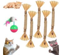 Pnedeodm Natural Silvervine Dental Sticks, Silvervine Chew Sticks for Cat, Natural Cat Chew Toy for Teeth Cleaning, Catnip Toys Alternative Treat for Indoor Cats & Kitten (5pcs)