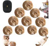 Pnedeodm Rabbit Fur Ball Cat Toy, 3.9-Inch Oversized Faux Rabbit Fur Catnip Interactive Cat Toy Balls, Enticing and Fun Soft Fluffy Cats Toy Ball for Chewing Playing (10Pcs)