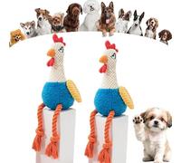 Pnedeodm Squeaky Plush Rooster Dog Toy, Interactive Squeaky Dog Toys for Large and Small Dogs, Durable Plush Chew Toy for Teething Dental Health and Boredom Relief Indoor &Outdoor Play (2Pcs Blue)