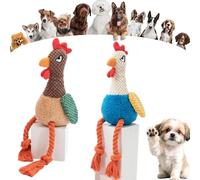 Pnedeodm Squeaky Plush Rooster Dog Toy, Interactive Squeaky Dog Toys for Large and Small Dogs, Durable Plush Chew Toy for Teething Dental Health and Boredom Relief Indoor &Outdoor Play (Blue+Brown)