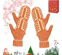 Pnedeodm The Naughty List Mittens | Cozy Knit with a Hidden Attitude, 2026 New Funny Middle Finger Mittens, Winter Cycling Knitted Gloves for Holiday Parties & Gifts (2Pcs)