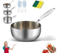 Pnedeodm Titanium Frying Pan, Uncoated Titanium Pan, Scratch-Resistant Frying Pan for All Stovetops Including Induction,Titaniums Frying Pans for Professional Kitchens (without lid, 18cm)