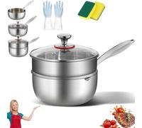 Pnedeodm Titanium Frying Pan, Uncoated Titanium Pan, Scratch-Resistant Frying Pan for All Stovetops Including Induction,Titaniums Frying Pans for Professional Kitchens (with steamer, 18cm)