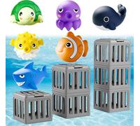 Pnedeodm Underwater Dive Rescue Toys, S nd Splash Pool Game Set with Dive Cages for Kids Swimming, Kids Pool Diving Toys for Boys and Girls, Fun Summer Swimming Pool Toys