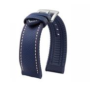 PNESHGTT Compatible con Citizen Tudor Series 11 colores Correa inferior de goma nailon unisex 20 mm 22 23 reloj impermeable(Blue white-S pin,19mm-width)