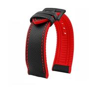 PNESHGTT Compatible con Citizen Tudor Series 11 colores Correa inferior de goma nailon unisex 20 mm 22 23 reloj impermeable(Black red-B pin,22mm-width)