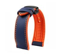 PNESHGTT Compatible con Citizen Tudor Series 11 colores Correa inferior de goma nailon unisex 20 mm 22 23 reloj impermeable(Blue orange-black,22mm-width)