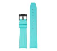 PNESHGTT Compatible con correa de caucho curvada, compatible con hebilla de acero inoxidable Omega X Swatch MoonSwatch, 20 mm(Mint green black)