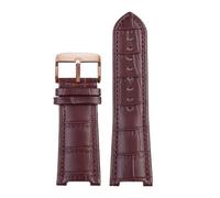 PNESHGTT Compatible con correa de reloj de piel de vaca MK Three Eyed PARKER Series MK2277 2425 2290 2281 2280 MK6985 6984 MK5354(Brown-rosegold A)