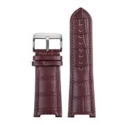 PNESHGTT Compatible con correa de reloj de piel de vaca MK Three Eyed PARKER Series MK2277 2425 2290 2281 2280 MK6985 6984 MK5354(Brown-silver A)